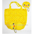 Reusable Shopping Tote Bag - Folded into a Ducky Face - Yellow